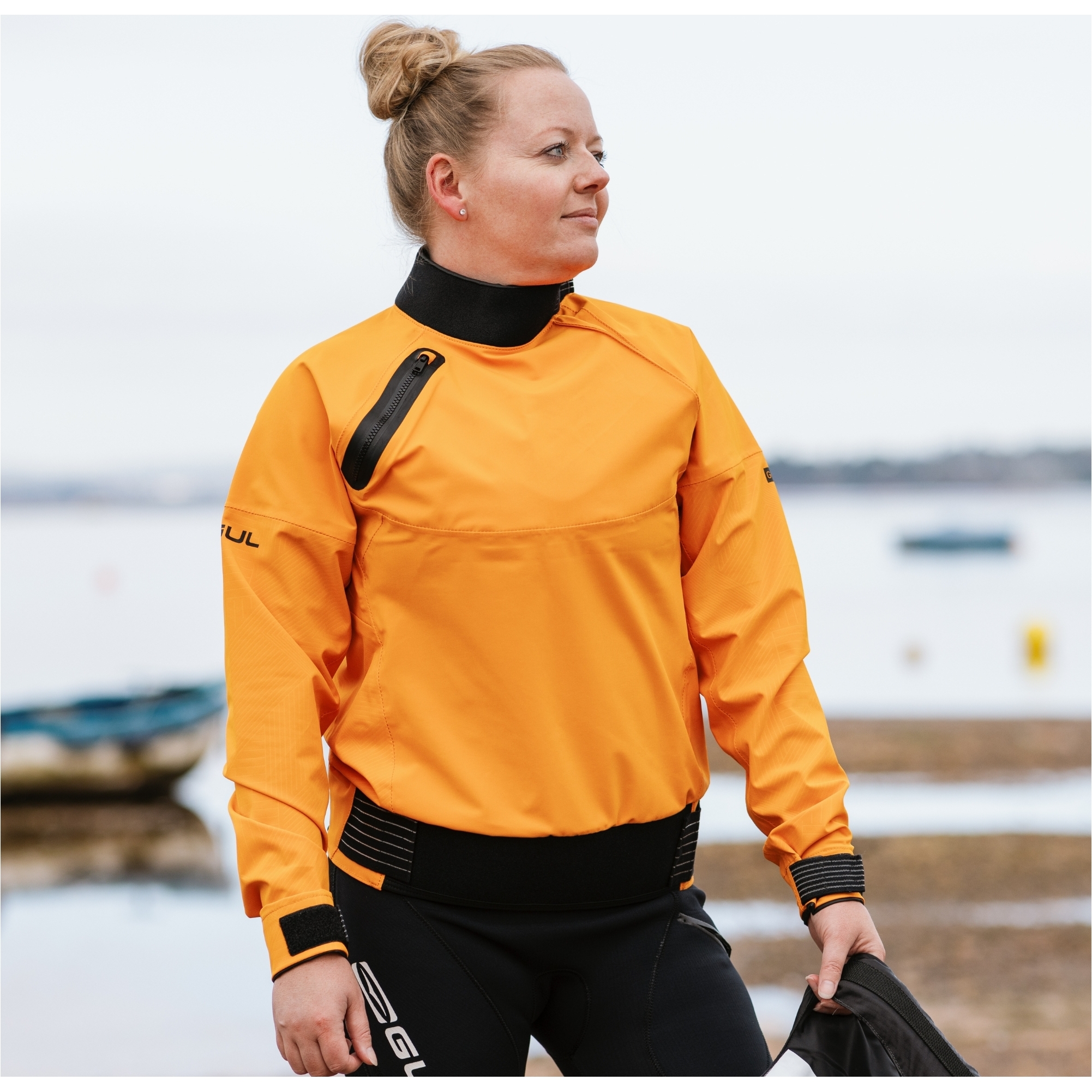 2025 Gul Womens Gamma Taped Spray Top ST0033-C1 - Orange / Geo